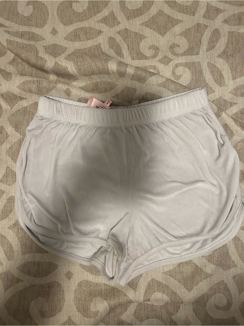 Juicy Couture Light Gray Velvet Lounge Shorts